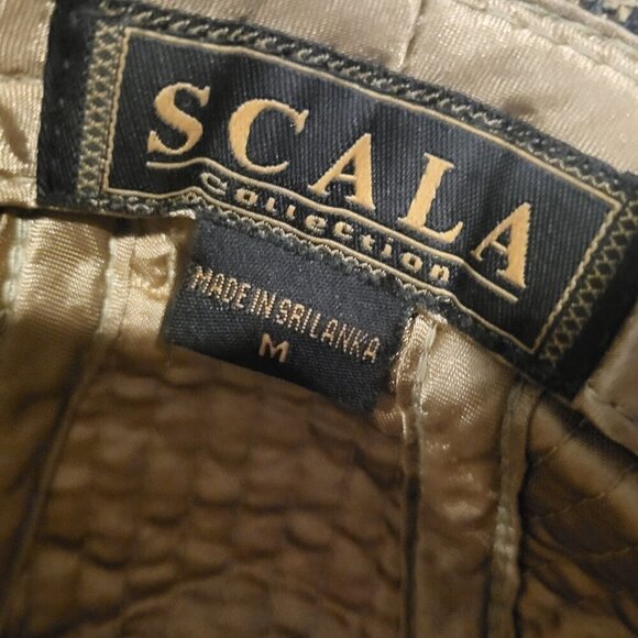 Vintage Scala Houndstooth Tweed Fedora Hat Wool Size Medium Beige Dark Brown - Picture 9 of 11